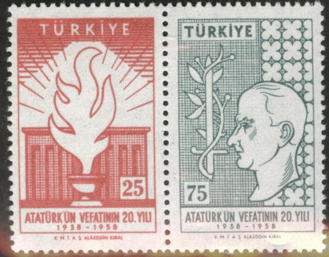 TURKEY Scott 1431a MNH** 1958 stamp pair