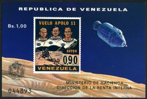 Venezuela C1019a,MNH.Michel Bl.18. Apollo 11 Moon landing.Astronauts,1969.