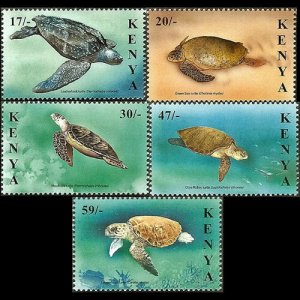 KENYA 2000 - Scott# 740-4 Turtles Set of 5 NH