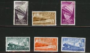 SPAIN Scott 887-892 MNG 1958 Railroad congress set