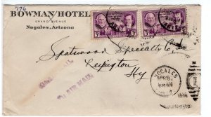 US Hotel Advertising, Bowman Hotel, Nogales, AZ, Airmail  ... 7550196