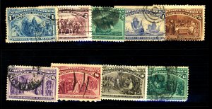 U.S. #230-238 USED SET MIXED CONDITION