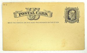 US POSTAL CARD SCOTT #UX5 UNUSED NM, 1875