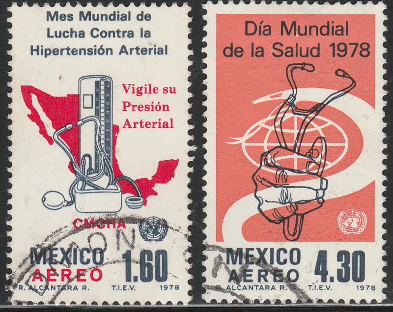 MEXICO C559-C560, World Health Day and Hypertension USED. F-VF. (680)