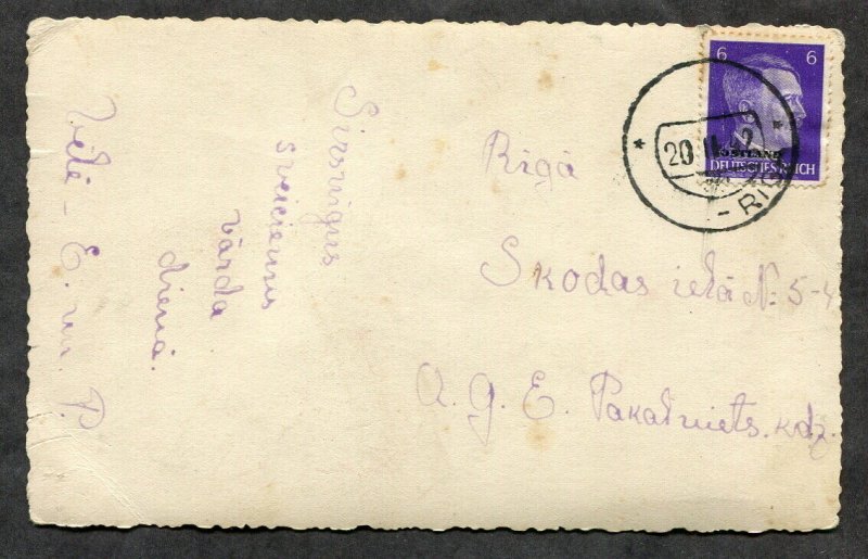 1339 - LATVIA Germany Occupation Ostland 1942 Hitler Overprint. RIGA Mutilated