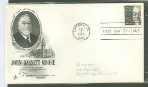 Germany 1295 1966 $5 John Bassett Moore (Prominent American Series) on an addressed FDC with an Artcraft  cachet