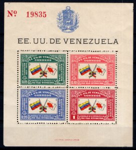 Venezuela: 1944 First Souvenir Sheet Mint