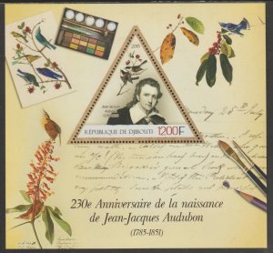 JOHN AUDUBON  perf deluxe sheet containing one triangular shaped value mnh