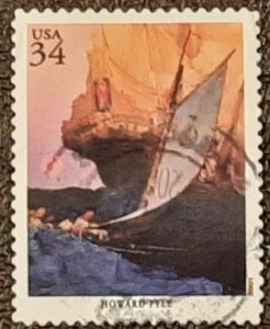 US Scott # 3502h; used 34c Am. Illustrators from 2001; VF centering; off paper