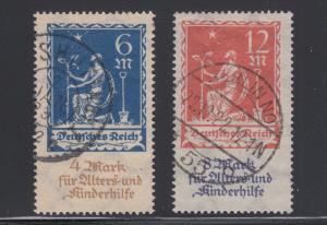 Germany Sc B3-B4 used 1922 Planting Charity Semi-Postals cplt, VF