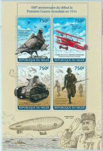 1570 - NIGER, ERROR, 2014 MISSPERF SHEET: World War I, F. Foch, Aviation, Tanks