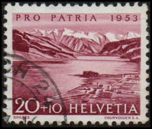 Switzerland B224 - Used - 20c+10c Sihl Lake (1953) (cv $0.80)