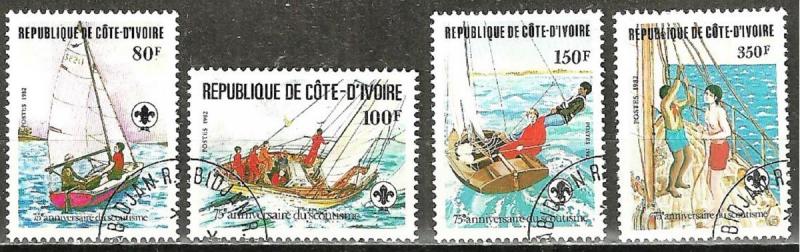 IVORY COAST 1982   SCOUTING   Sailing Skills  Stamp Set WYSIWYG Lot