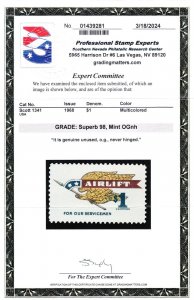 MOstamps - US #1341 Mint OG NH Grade 98 with PSE Cert - Lot # MO-5111 SMQ $75