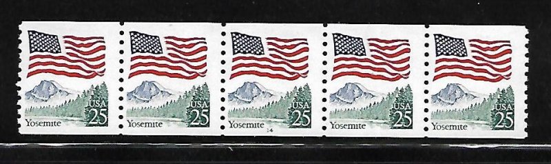 Scott #2280a - 25 Cent Flag Over Yosemite Coil - PNC/5 #14 - VF MNH - DCV=$4.00