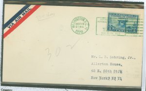 US 650 1928 5c International Civil Aeronautics Conference (singles) on an uncacheted addressed (typed) first day cover with a gr