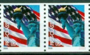 US Stamp #3967 MNH - Non-Denominated Flag w/ Lady Liberty Coil Pair