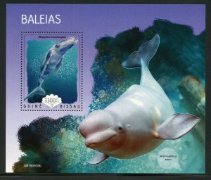 GUINEA BISSAU 2019  WHALES SOUVENIR SHEET  MINT NEVER HINGED