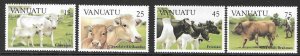 VANUATU SG386/9 1984 CATTLE  MNH