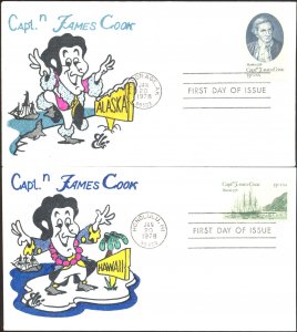 #1732-33 Captain James Cook Ellis FDC Set