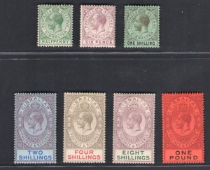 1912-24 Gibraltar, Stanley Gibbons # 76/85 - George V - MNH**