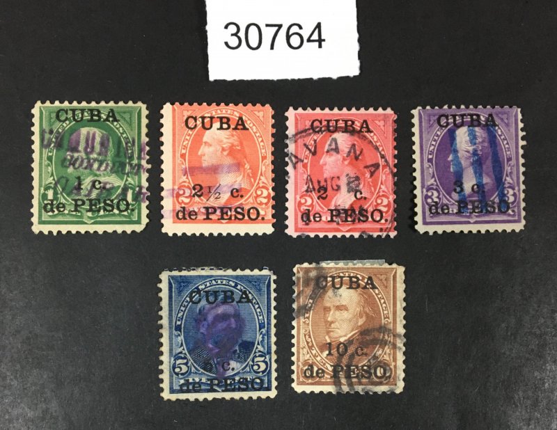 US CUBA POSSESSION STAMPS # 221/226 USED LOT #30764