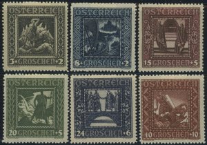 Austria #B71-B76 Nibelungen Issue Child Welfare Postage Stamps 1926 Mint LH OG