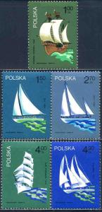 Poland 1974 Sc 2038-42 Marine Sailing Ship Boat Stamp MNH