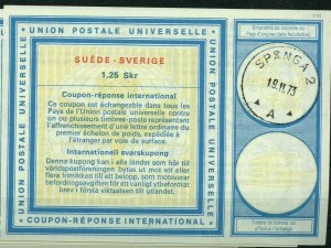 SWEDEN 1,25 used c22 1973 - International Reply Coupon IRC