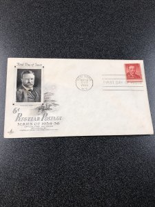 US FDC 1039 Theodore Roosevelt 6C Shift missed Cut First Day Of Issue 1955