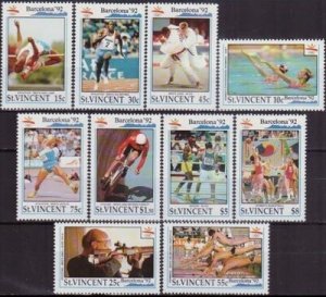 Saint Vincent 1992 MNH Stamps Scott 1600-1609 Sport Olympic Games Cycling Judo