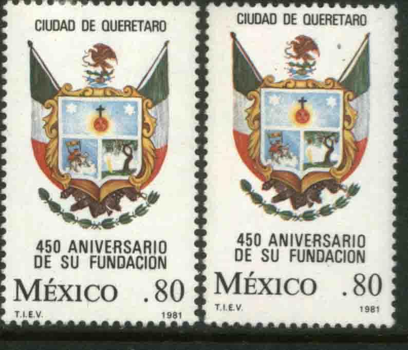 MEXICO 1240-1240a, 250th Anniv of the City of Queretaro UNWMKD & WMKD. MINT, NH