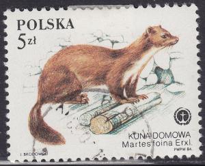 Poland 2651 Protected Animals, Martes Foina 5.00zł 1984