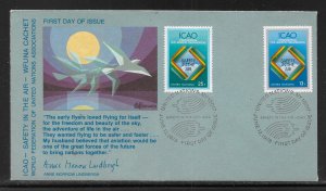 United Nations NY 298-299 ICAO WFUNA Cachet FDC First Day Cover