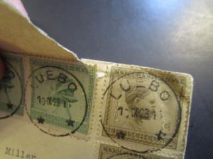 Belgian Congo 1923 Cover to USA / Sm Top Tear Between Stamps - Z6428