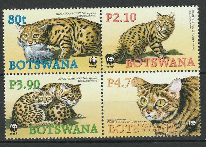 Botswana 2005 WWF Black-footed cat 4 MNH stamps