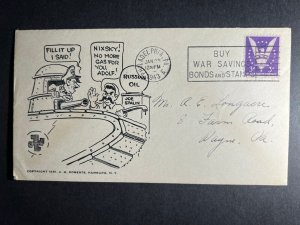 1943 Patriotic WWII USA Cover Philadelphia PA to Wayne VA Russia Stalin Tank Gas