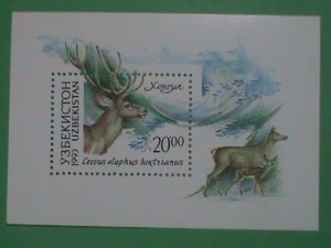 UZBEKISTAN STAMP 1993-  WILDLIFE DEER:  MINT NOT HING S/S SHEET  VERY RARE