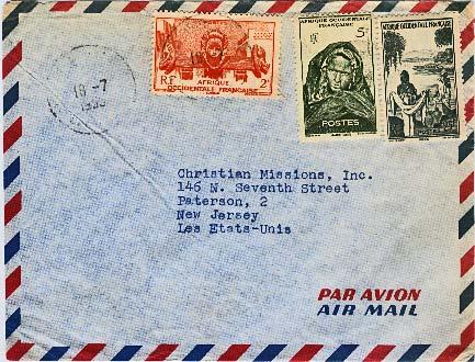 French West Africa 2F Bamako Fountain, 5F Woman of Mauritania and 25F Azwa Wo...