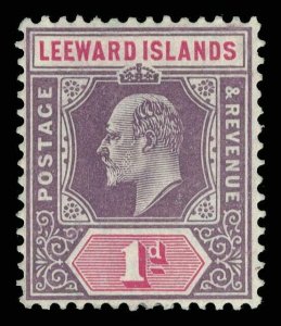 Leeward Islands 1906 KEVII 1d dull purple & carmine MLH. SG 30. Sc 30.