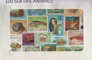 A Nice Selection Of 200 All Different Topicals. Sea Life.   #02 TOP67