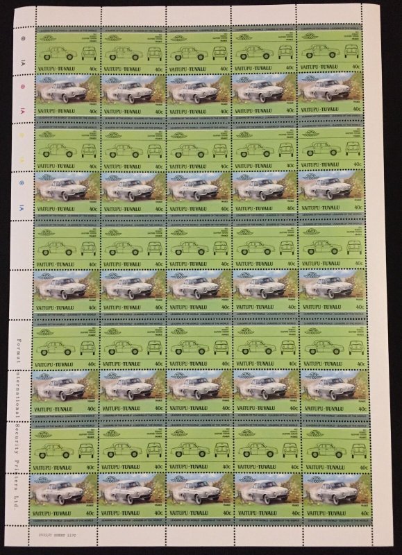 TUVALU Cars Automobiles Sheets x 8 MNH(400 Stamps)(BLK32) 