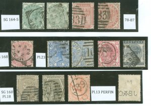 Great Britain #78-87  Single (Complete Set) (Perfin)