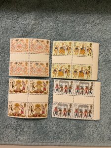 GB Valentines set of 4, Gutter blocks, Scott# 933-6, 1981, MNH
