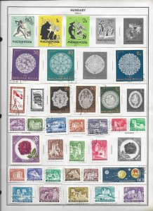 SD)1952-62 HUNGARY 4 ALBUM PAGES WITH VARIETY OF STAMPS, MINT & USED
