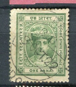 INDIA; INDORE HOLKAR 1904 early local issue used 1a. value