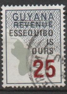 Guyana 1982, 25 on 2c Map Revenue, used (B127)