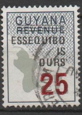 Guyana 1982, 25 on 2c Map Revenue, used (B127)