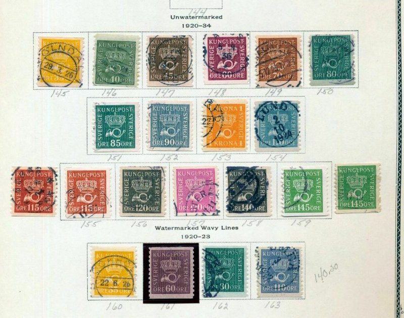 SWEDEN 1900/50s M&U Collection on Pages (Apprx 150 Items)(NT5609