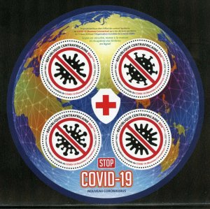 CENTRAL AFRICA 2020 VIRUS  SHEET MINT NEVER HINGED